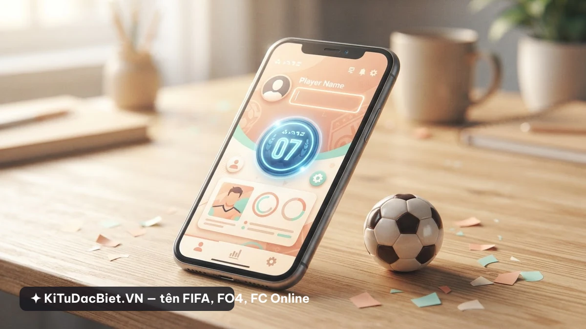 Màn hình đặt tên nhân vật trong game bóng đá FIFA FC Online