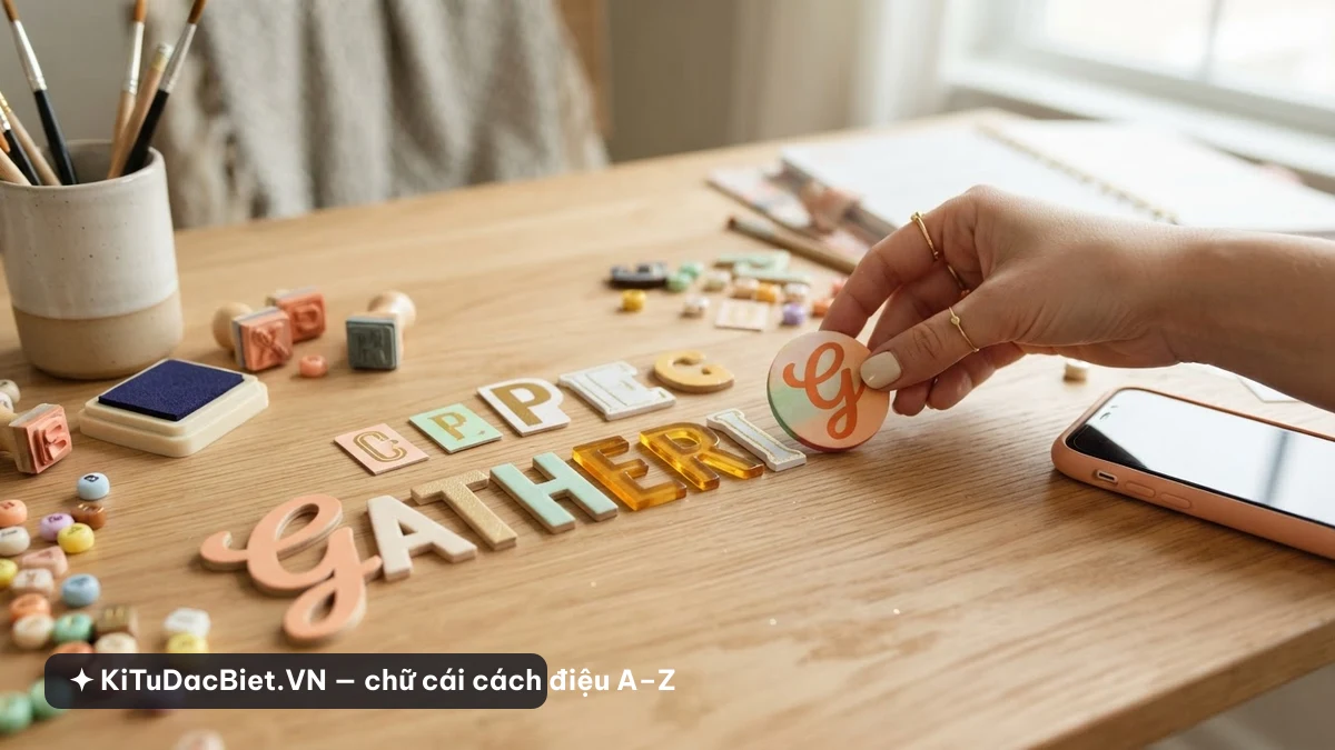 Xếp các chữ cái kí tự đặc biệt cách điệu thành từ