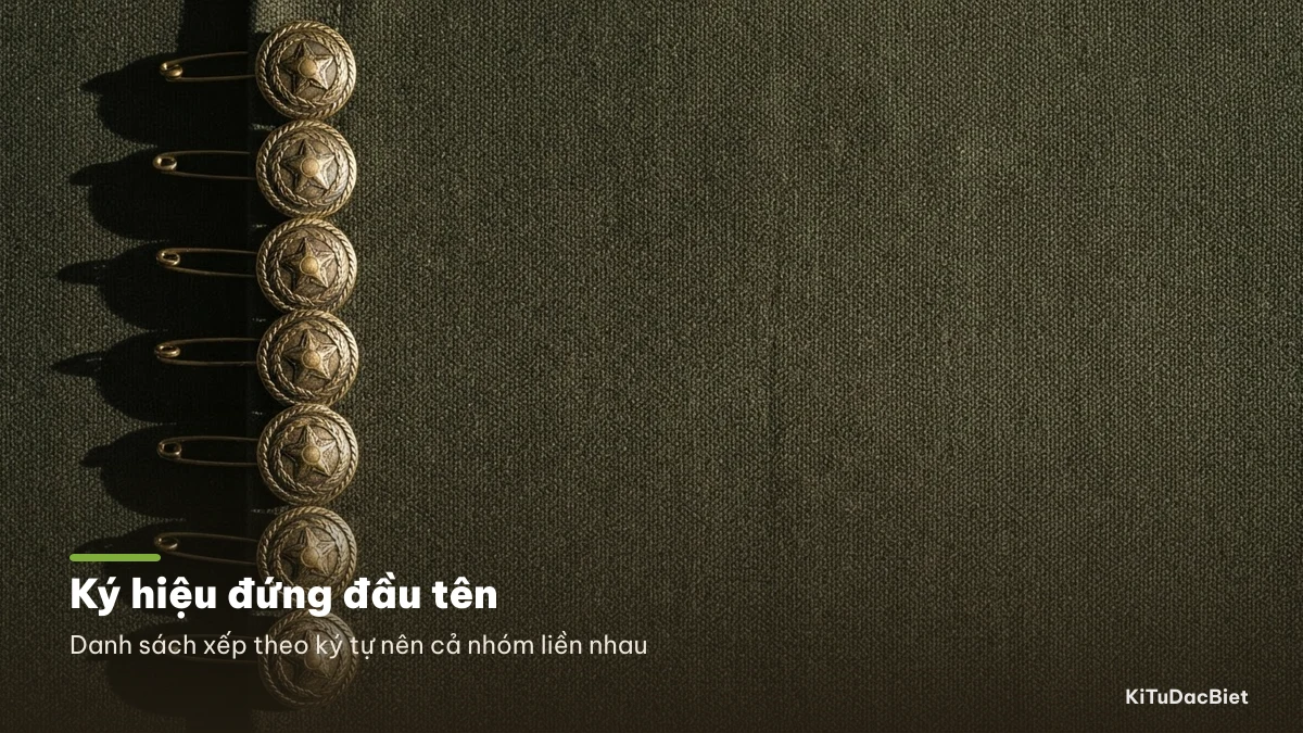 Cả quân đoàn dùng chung một ký hiệu ở đầu tên để nhận nhau trong danh sách