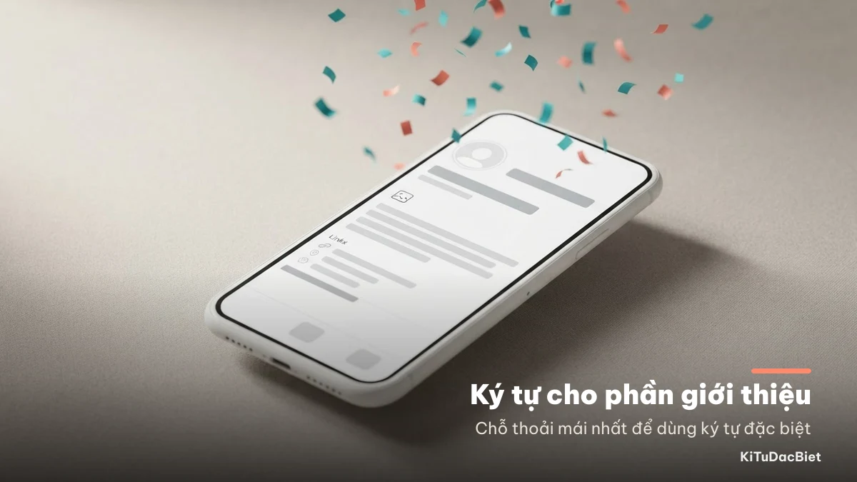 Phần giới thiệu hồ sơ TikTok là chỗ thoải mái nhất để dùng kí tự đặc biệt và emoji